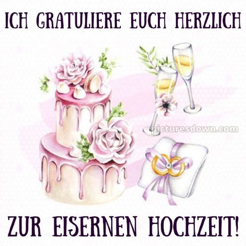 Kurze glückwünsche zur eisernen hochzeit bild Torte kostenlos