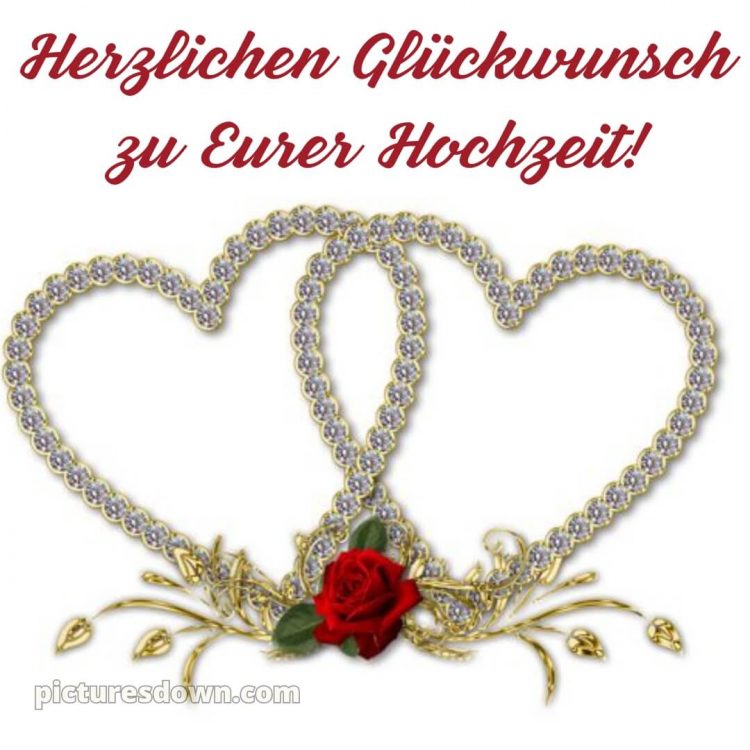 Kurze glückwünsche zur hochzeit bild zwei Herzen kostenlos