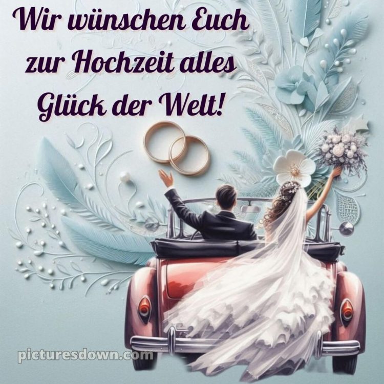 Kurze glückwünsche zur hochzeit bild rotes Auto kostenlos