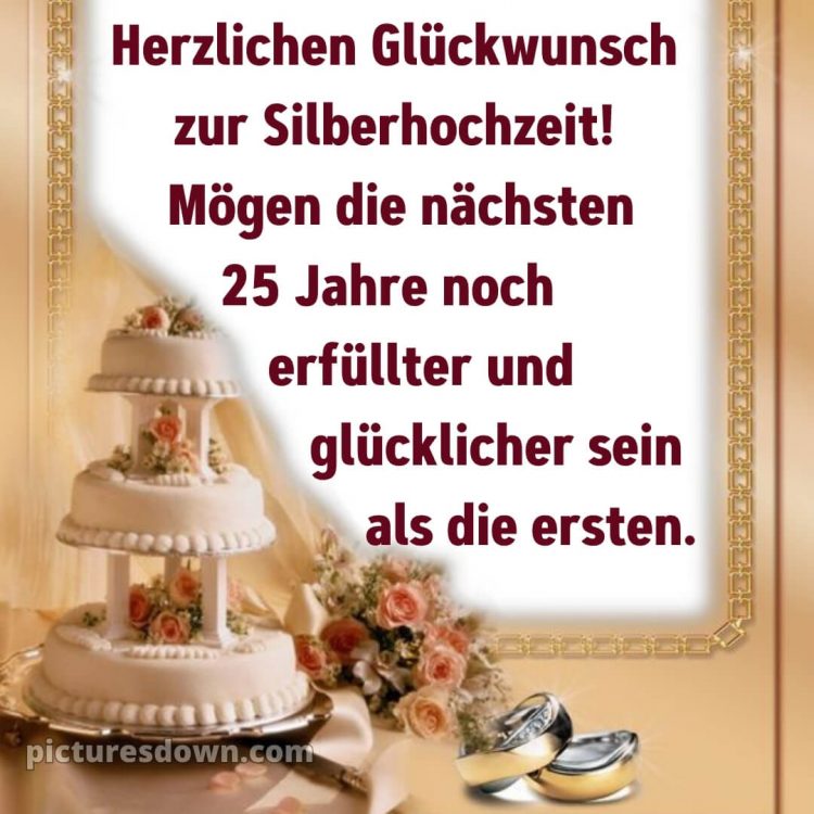 Kurze glückwünsche zur silberhochzeit bild Kuchen kostenlos