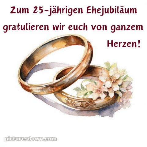 Kurze glückwünsche zur silberhochzeit bild zwei Ringe kostenlos