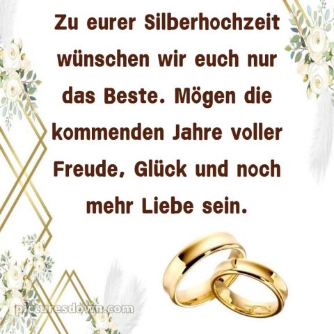 Kurze glückwünsche zur silberhochzeit bild Goldringe kostenlos