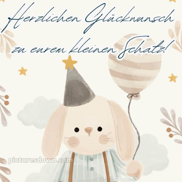 Liebevolle glückwünsche zur geburt bild Hase kostenlos
