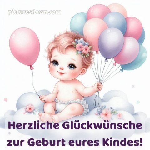 Persönliche glückwünsche zur geburt bild Luftballons kostenlos