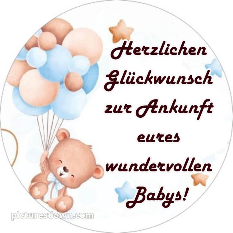 Persönliche glückwünsche zur geburt bild Teddybär kostenlos