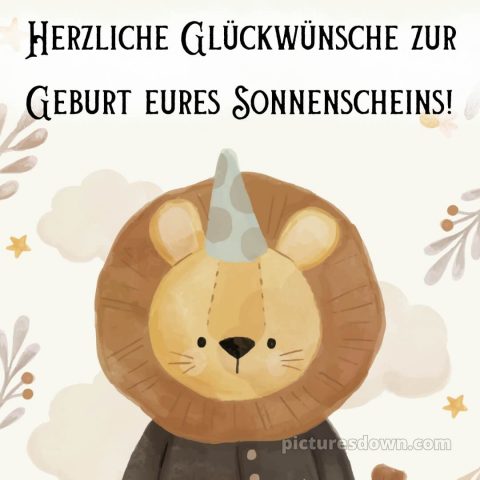 Wünsche zur geburt bild Löwe kostenlos