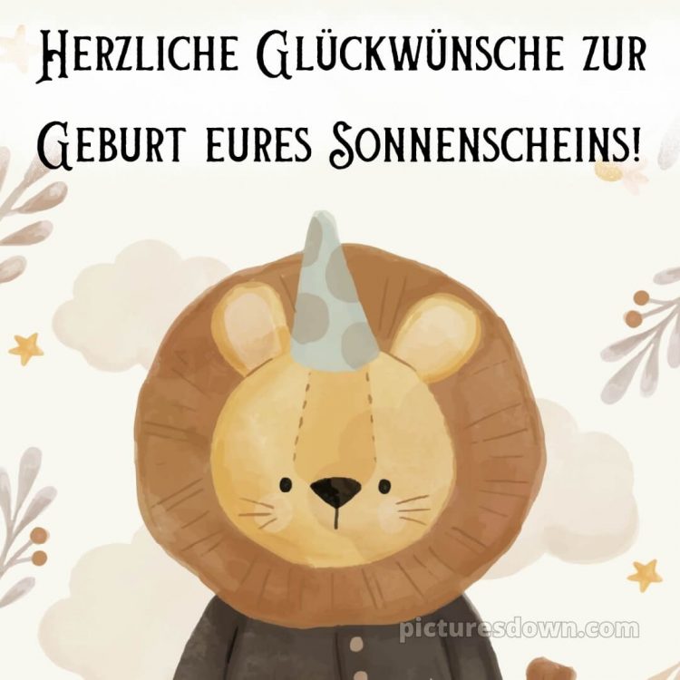 Wünsche zur geburt bild Löwe kostenlos