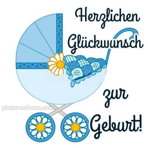 Wünsche zur geburt bild Kinderwagen kostenlos