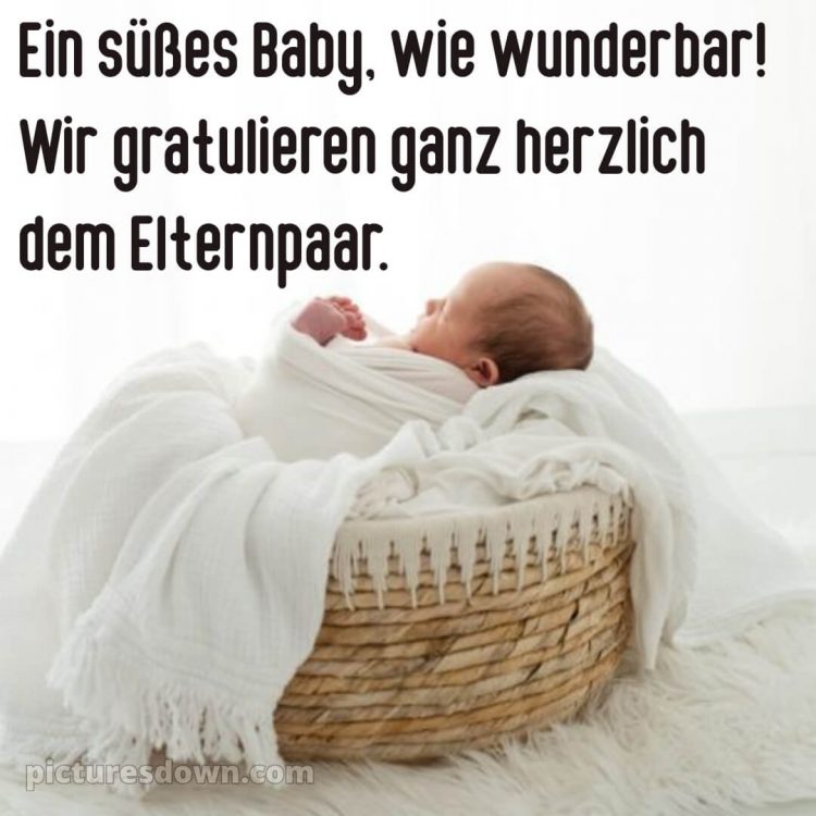 Baby Glückwünsche bild Korb kostenlos