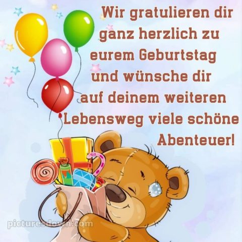 Coole geburtstagssprüche für jungs bild Bär kostenlos