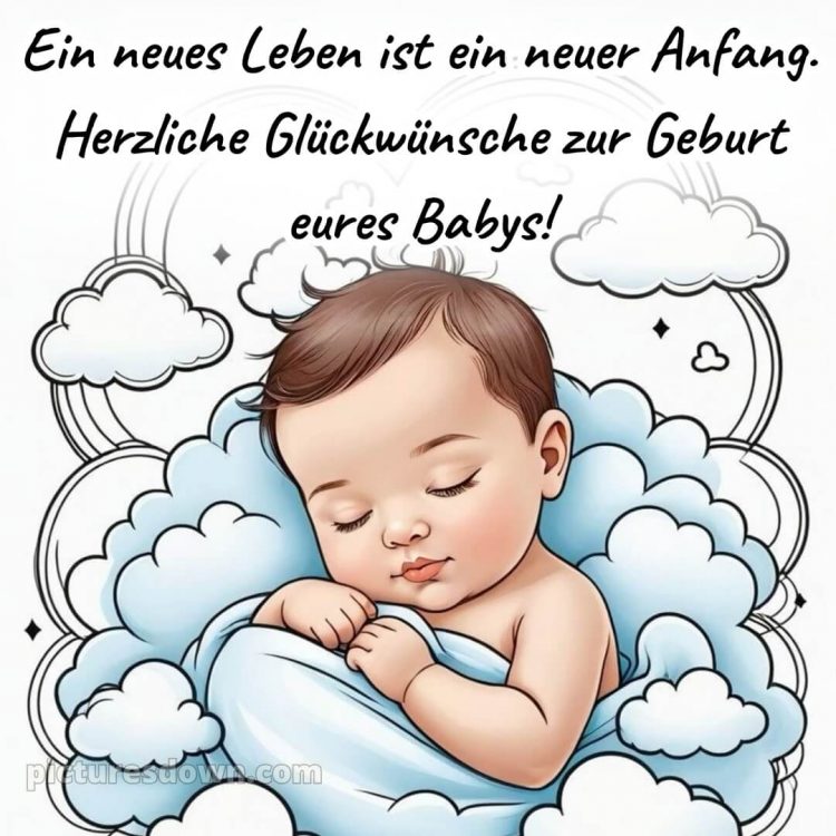 Geburt glückwünsche bild Wolke kostenlos