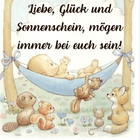 Geburt glückwünsche bild Tiere kostenlos