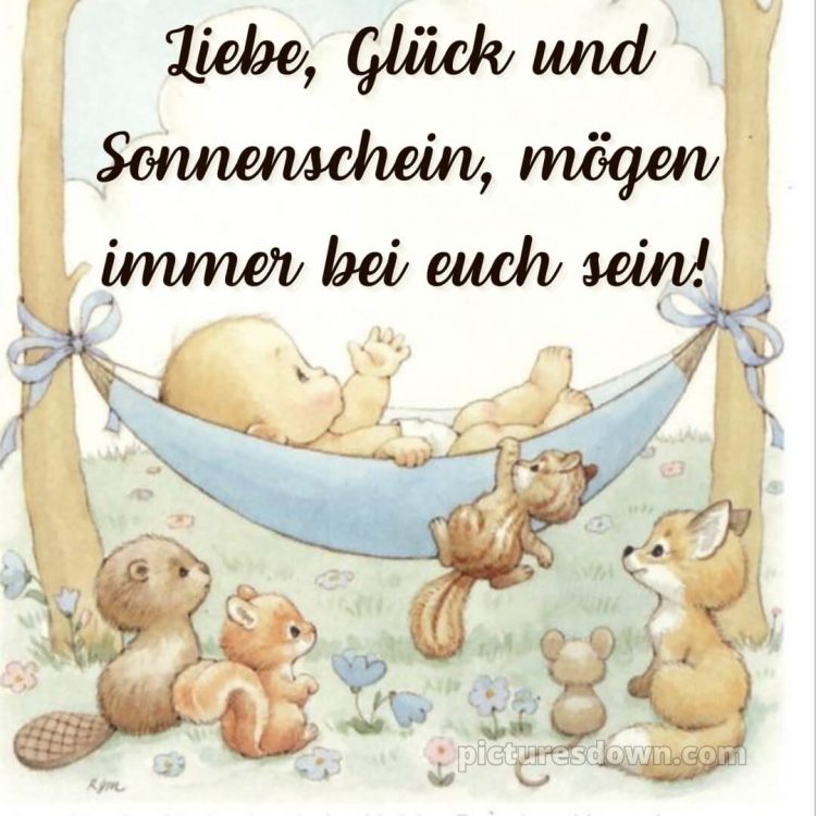 Geburt glückwünsche bild Tiere kostenlos