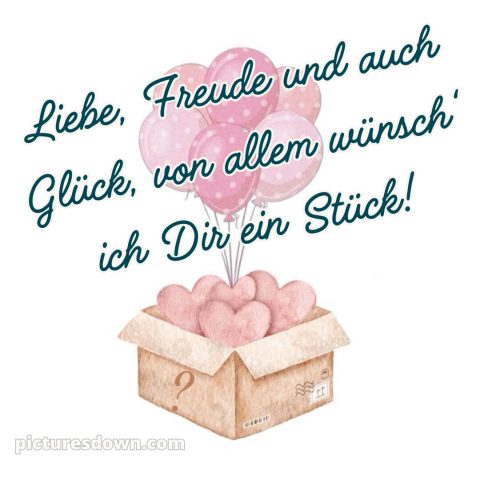 Geburtstag spruch bild Herzen kostenlos