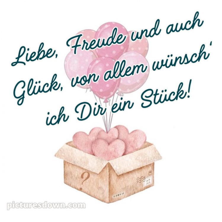 Geburtstag spruch bild Herzen kostenlos