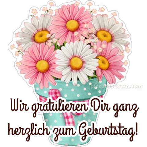 Geburtstag spruch bild Blumen kostenlos