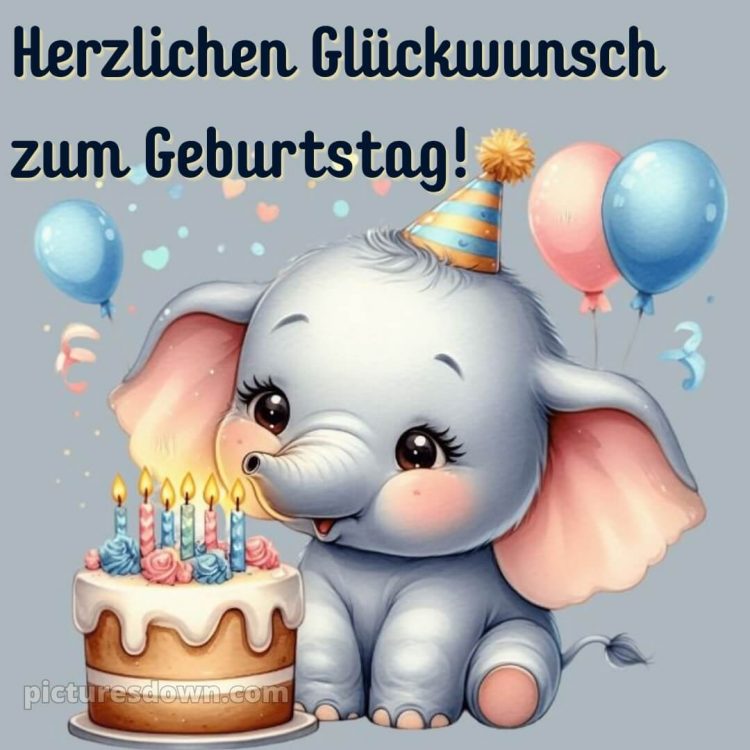 Geburtstagswünsche mädchen bild Elefant kostenlos
