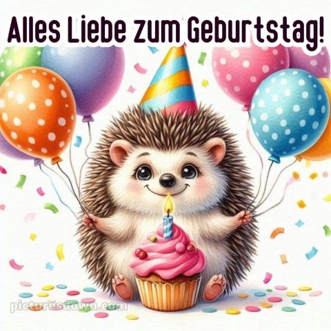 Geburtstagswünsche mädchen bild Igel kostenlos