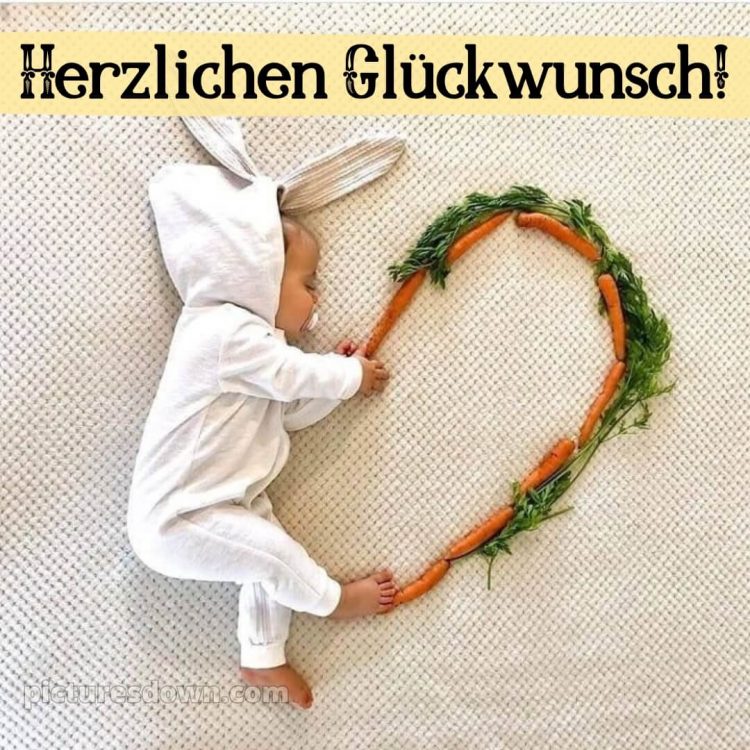 Glückwünsche geburt bild Karotte kostenlos