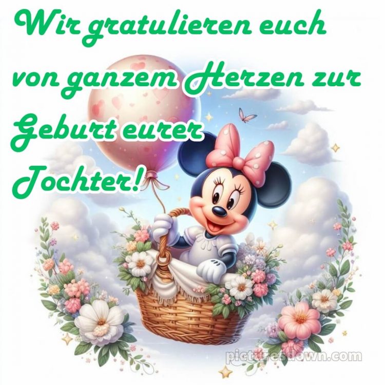 Glückwünsche zur geburt mädchen bild Korb kostenlos