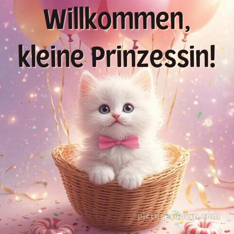 Glückwünsche zur geburt mädchen bild Katze kostenlos