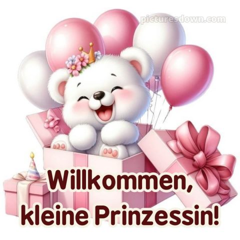 Glückwünsche zur geburt mädchen bild Bär kostenlos