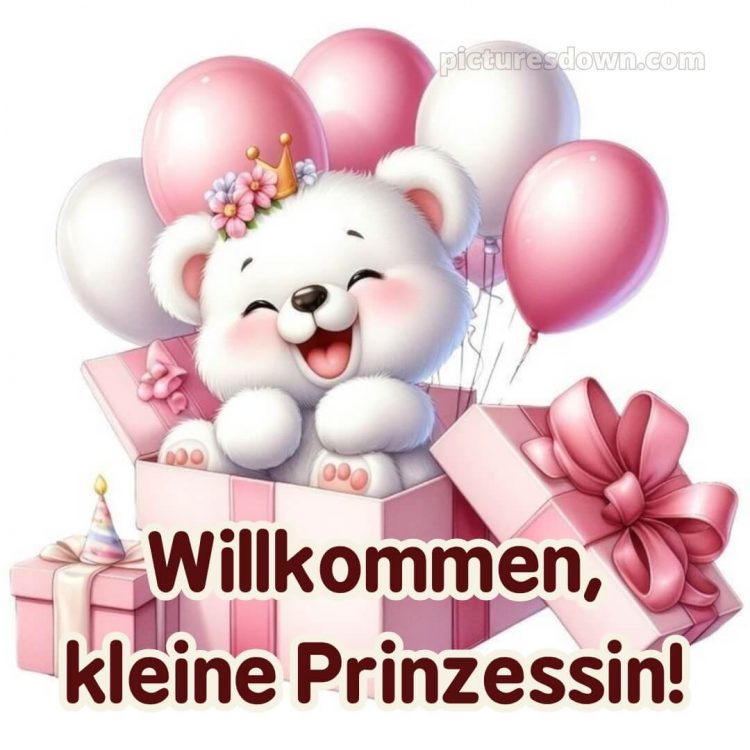 Glückwünsche zur geburt mädchen bild Bär kostenlos