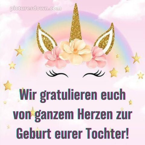 Glückwünsche zur geburt mädchen bild Regenbogen kostenlos