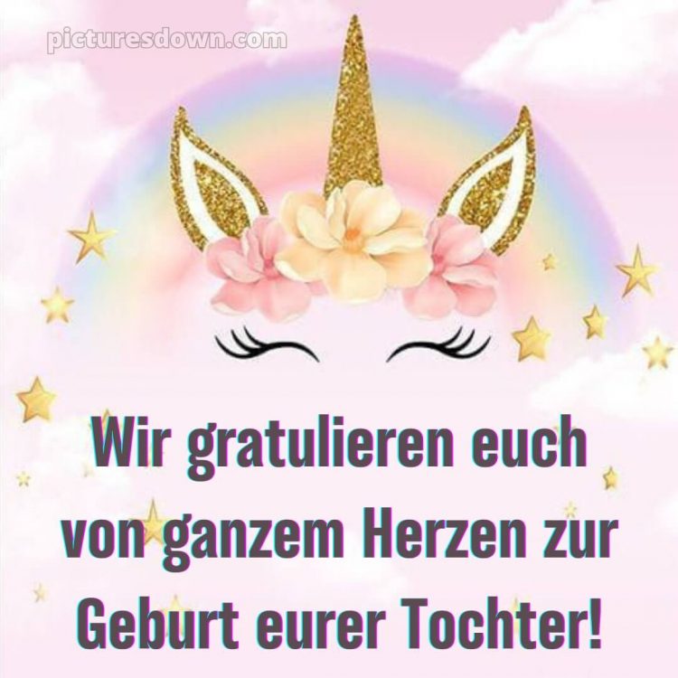 Glückwünsche zur geburt mädchen bild Regenbogen kostenlos