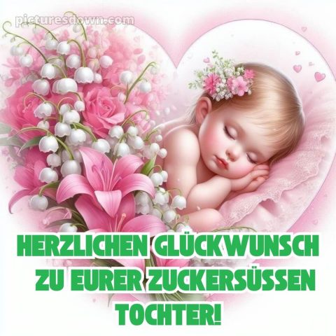 Glückwünsche zur geburt mädchen bild Herz kostenlos