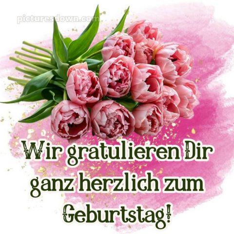 Glückwunsch Geburtstag bild Blumenstrauß kostenlos