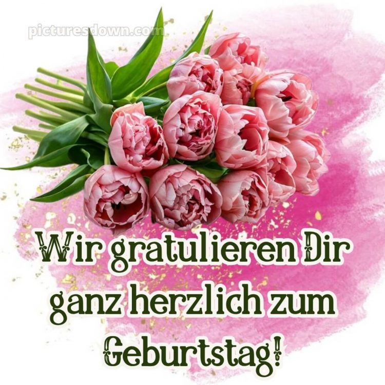 Glückwunsch Geburtstag bild Blumenstrauß kostenlos
