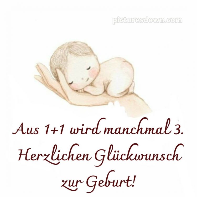 Gratulation zur geburt bild Baby in der Handfläche kostenlos