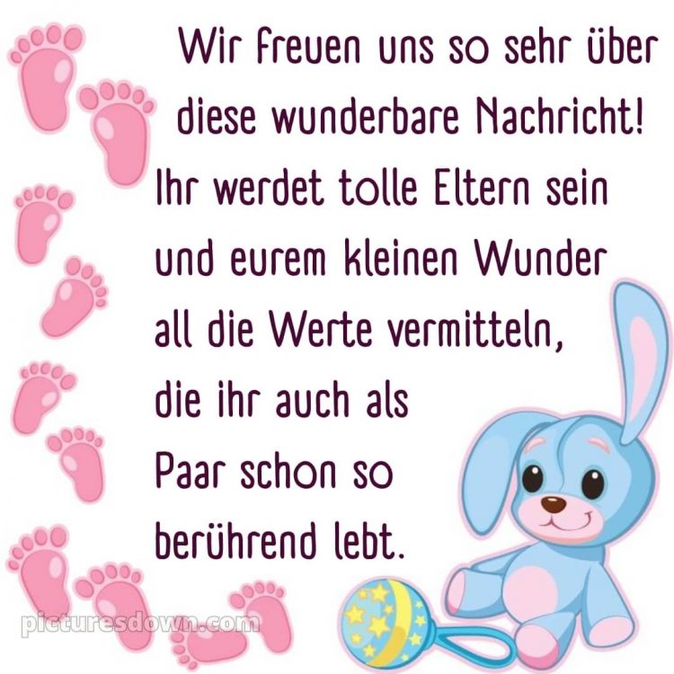 Gratulation zur geburt bild Hase kostenlos