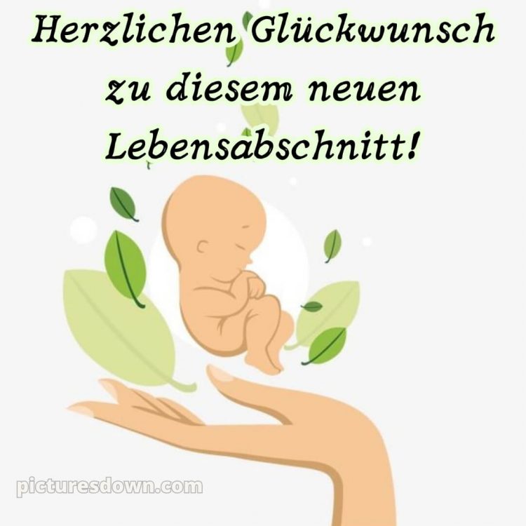 Gratulation zur geburt bild Blätter kostenlos