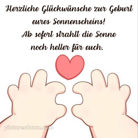 Herzlichen glückwunsch zur geburt bild Herz kostenlos