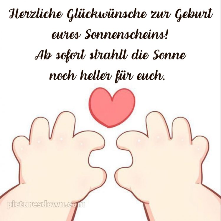 Herzlichen glückwunsch zur geburt bild Herz kostenlos