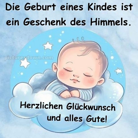 Herzlichen glückwunsch zur geburt bild Wolke kostenlos