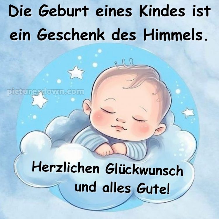 Herzlichen glückwunsch zur geburt bild Wolke kostenlos