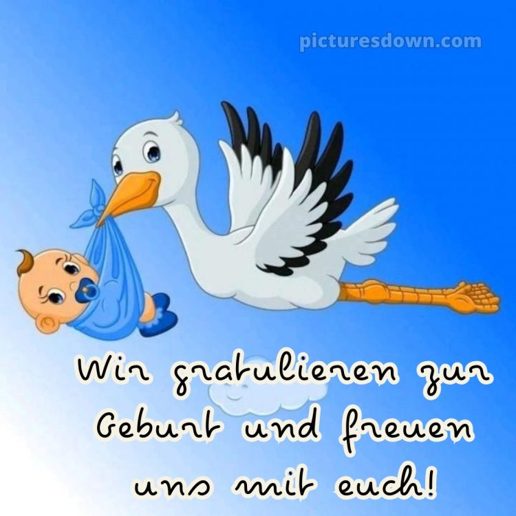 Herzlichen glückwunsch zur geburt bild Himmel kostenlos
