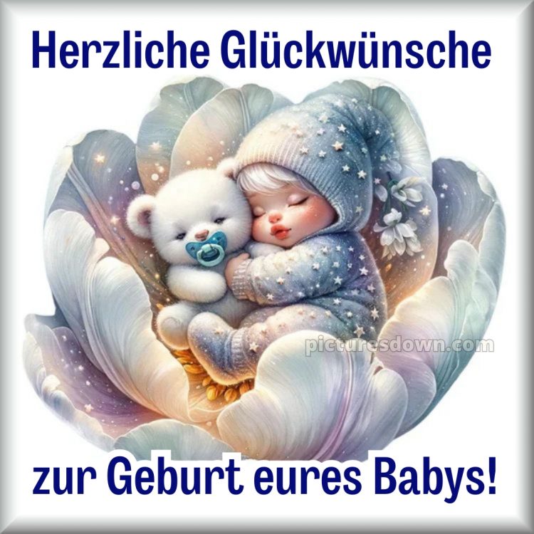Herzlichen glückwunsch zur geburt bild Bär kostenlos
