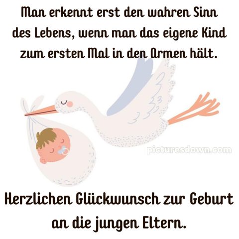 Herzlichen glückwunsch zur geburt bild Karte kostenlos