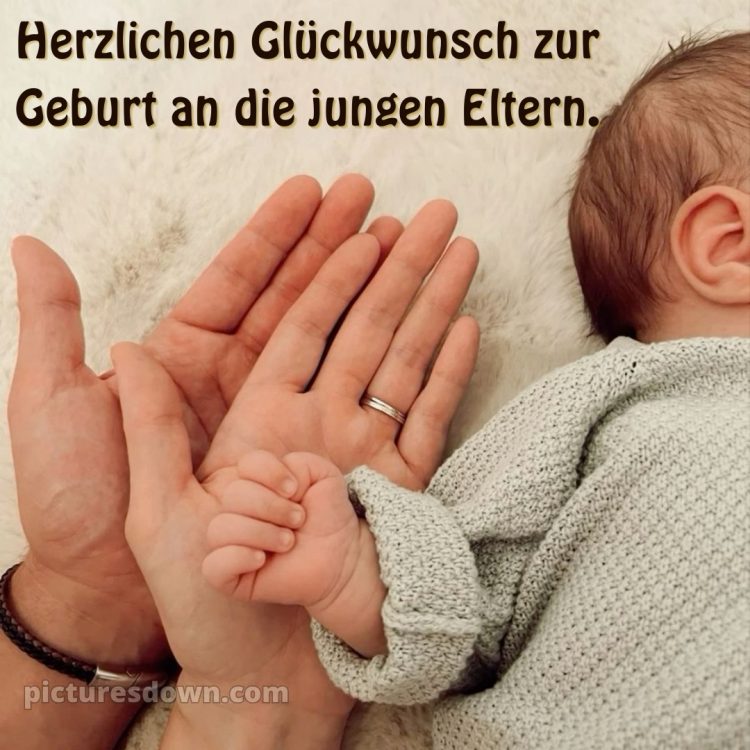 Herzlichen glückwunsch zur geburt bild Hände kostenlos