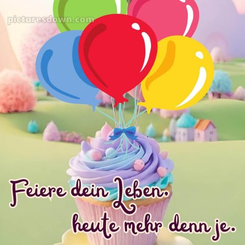 Spruch zum geburtstag bild Cupcake kostenlos