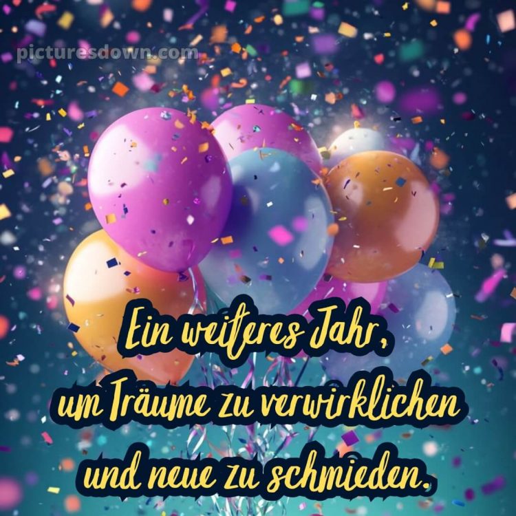 Spruch zum geburtstag bild Konfetti kostenlos