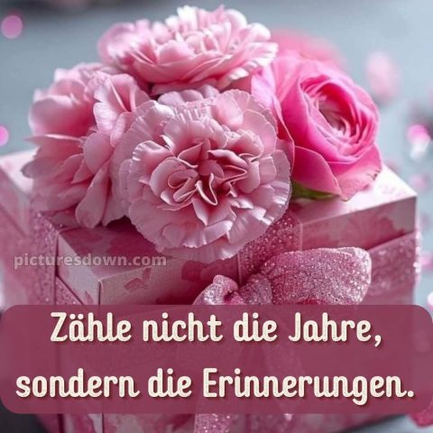 Sprüche geburtstag bild rosa Blumen kostenlos