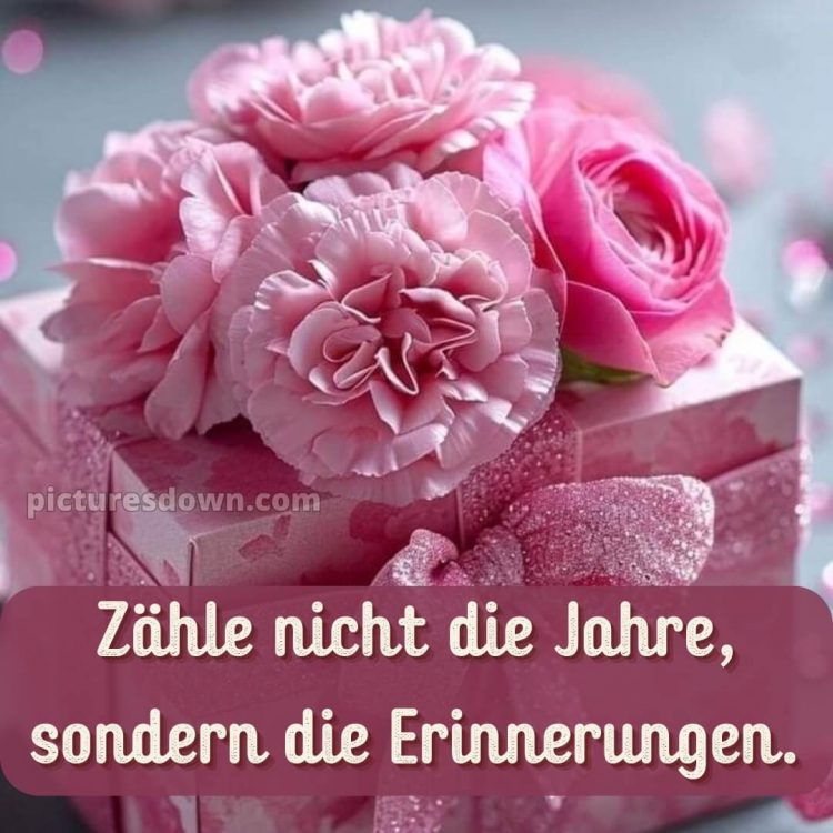 Sprüche geburtstag bild rosa Blumen kostenlos