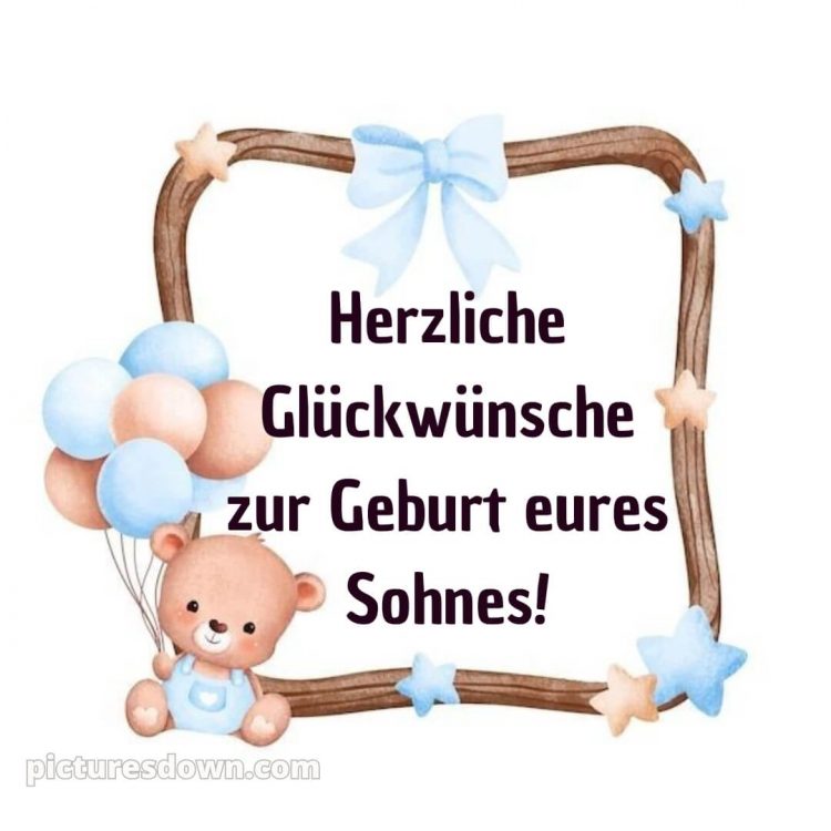 Sprüche zur geburt junge bild Karte kostenlos