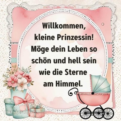 Sprüche zur geburt mädchen bild Kinderwagen kostenlos