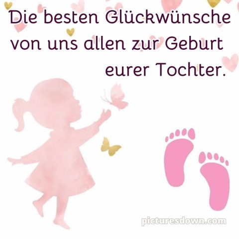 Sprüche zur geburt mädchen bild Schmetterling kostenlos